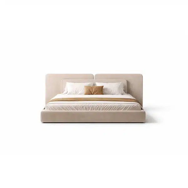 Copy Bed and Nightstand Set presented in a classic bedroom with front perspective