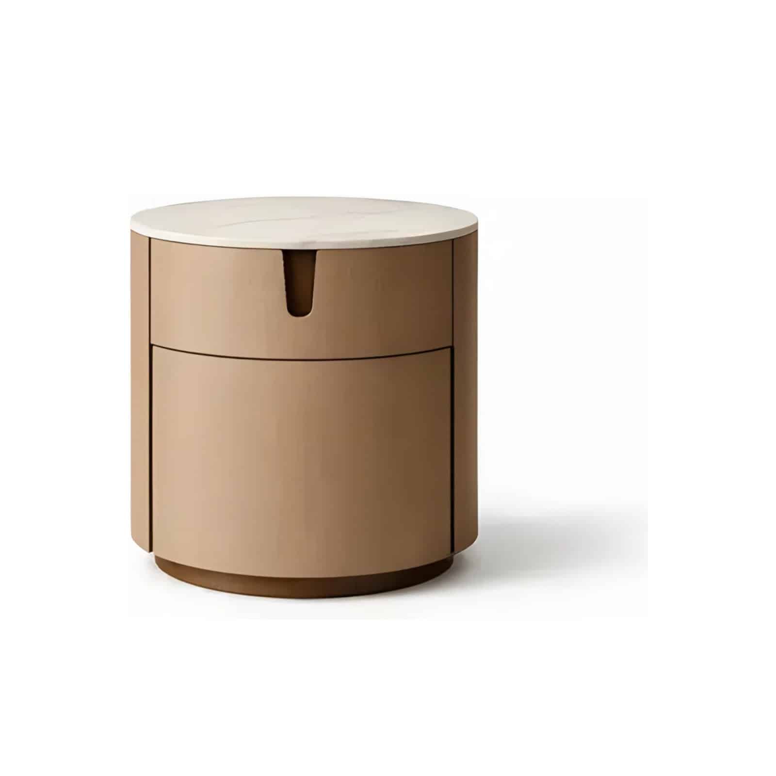Copy Bed and Nightstand Set presented in a contemporary bedroom with side perspective