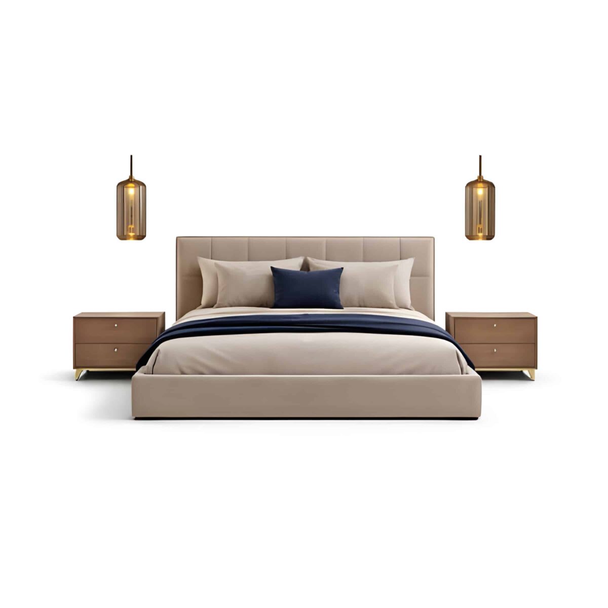 Leno Bed and Nightstand Set