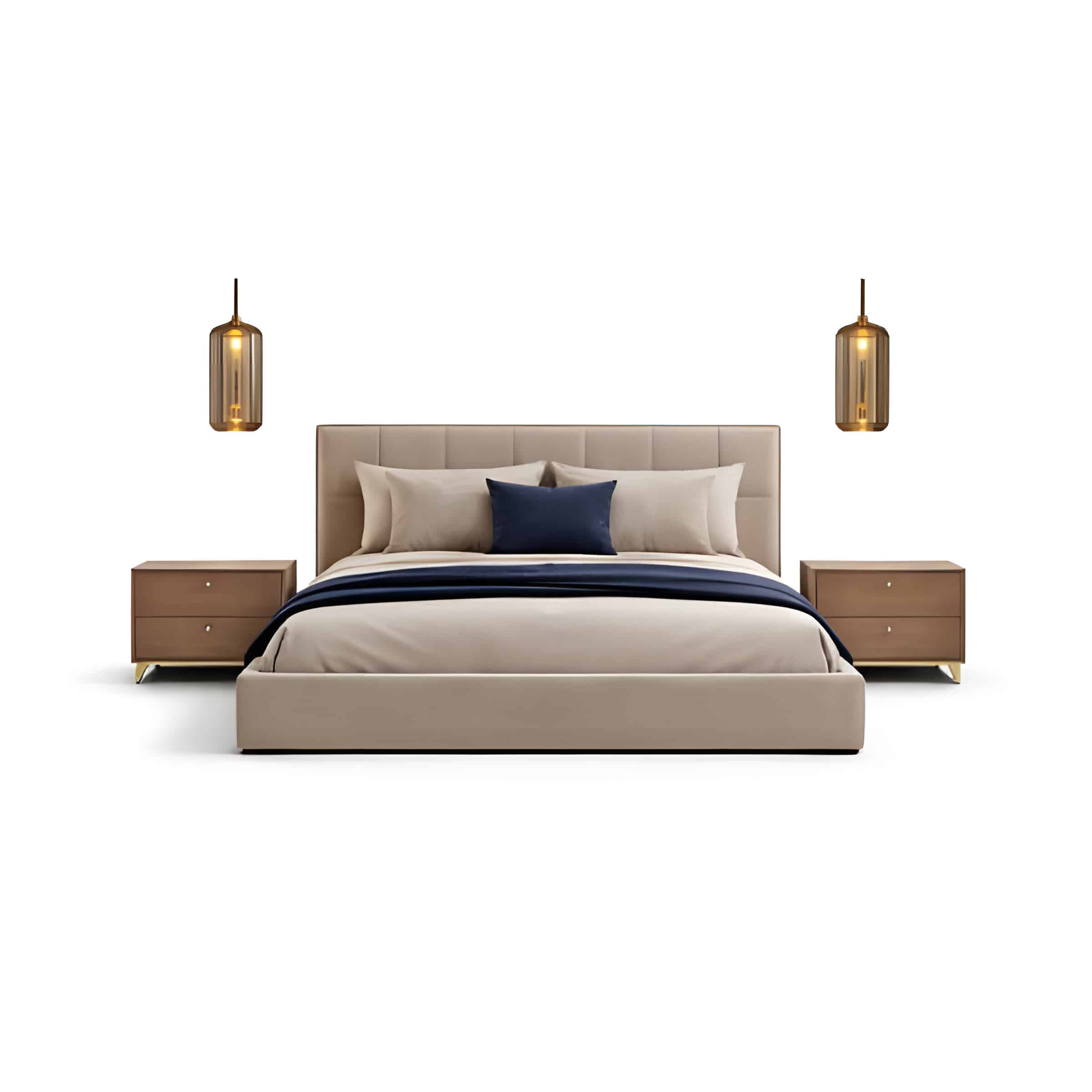 Leno Bed and Nightstand Set