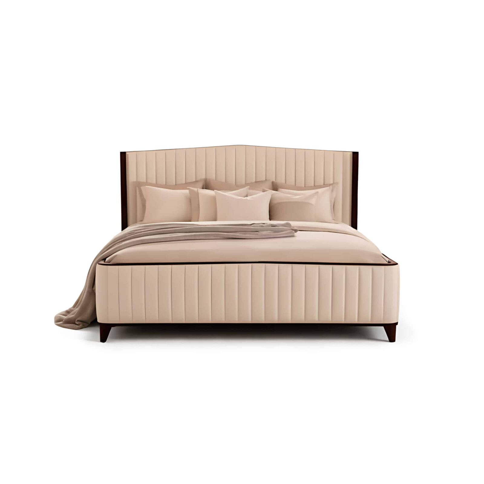 Bedroom Bed and Nightstand Set presented in a comfortable bedroom with refined side perspective