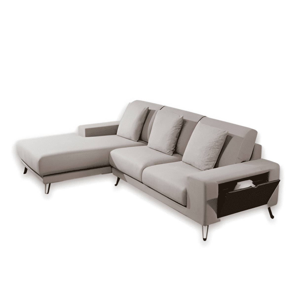Kiven L Shape front view for modern L Shape living room furniture