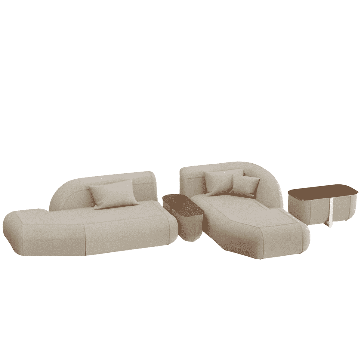 Simo L Shape front view for modern L Shape living room furniture