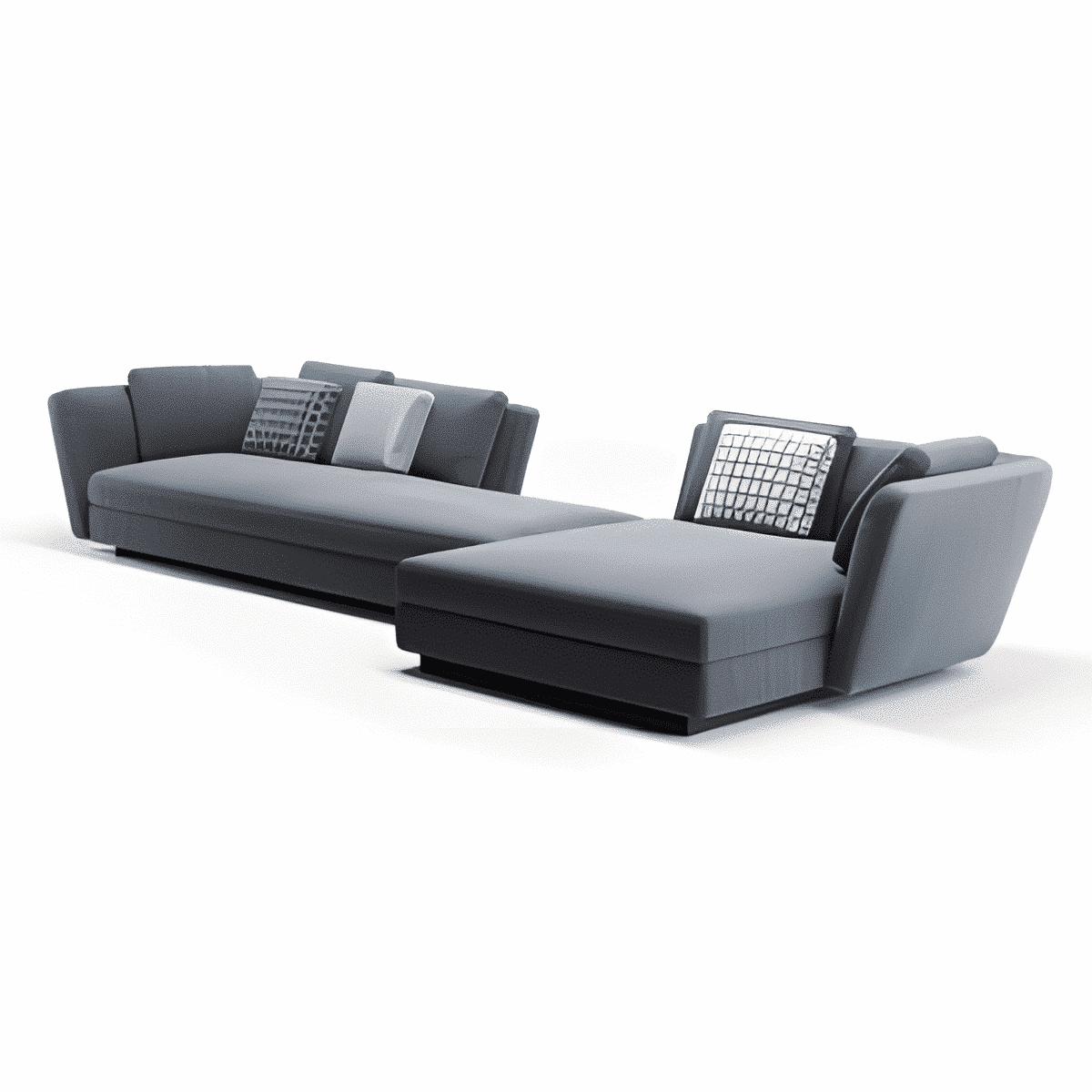 Zoren L Shape front view for modern L Shape living room furniture