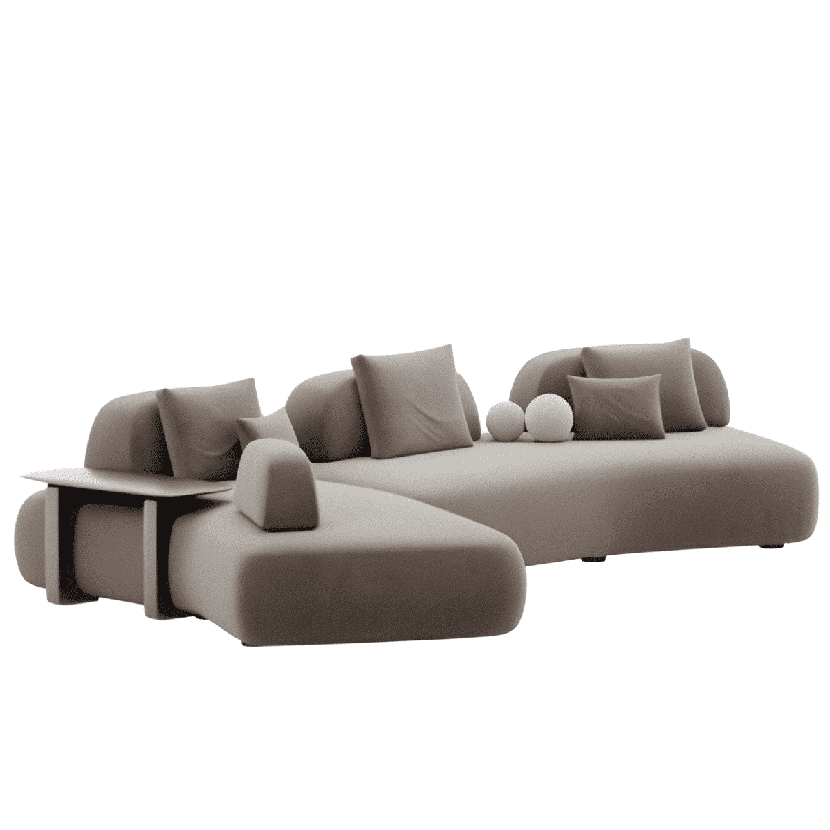 Plum L Shape front view for modern L Shape living room furniture