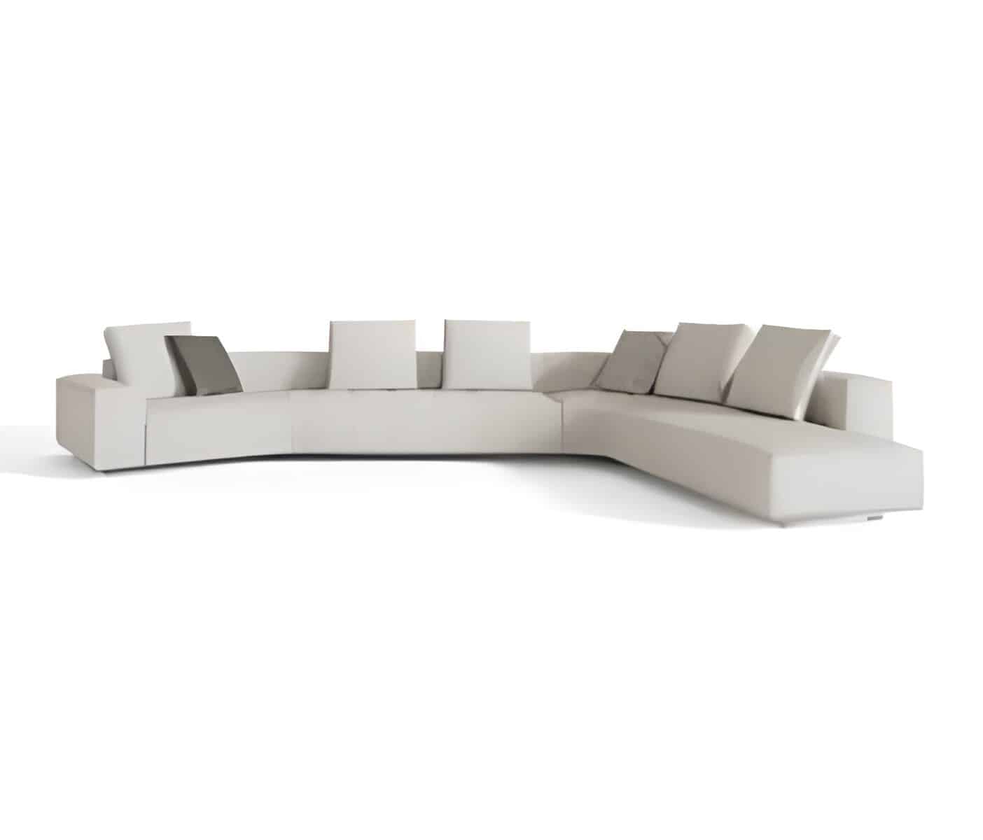 Remi L Shape front view for modern L Shape living room furniture