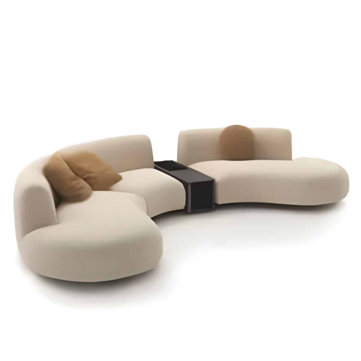 Zovra L Shape front view for modern L Shape living room furniture