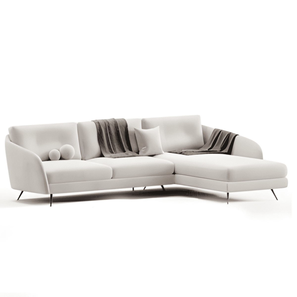 Verta L Shape front view for modern L Shape living room furniture