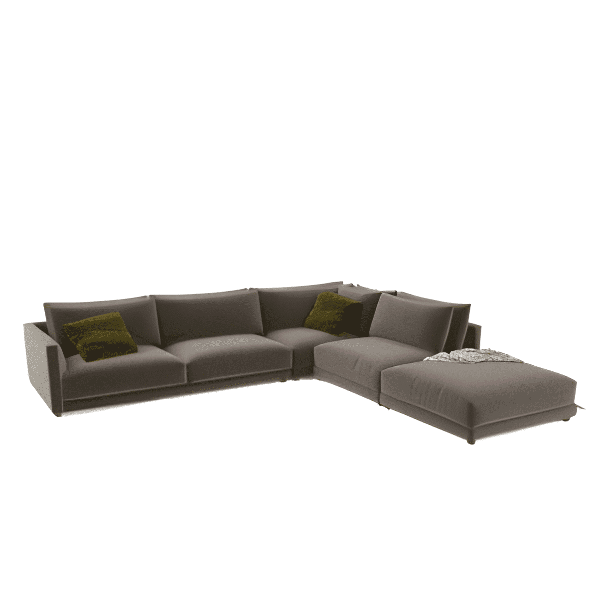 Tiva L Shape front view for modern L Shape living room furniture