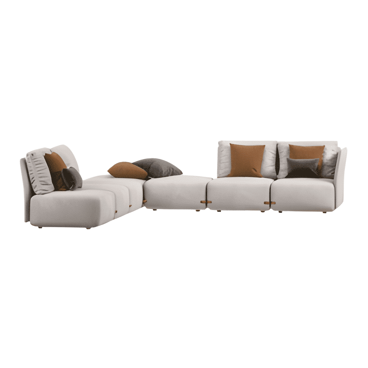 Nairo L Shape front view for modern L Shape living room furniture