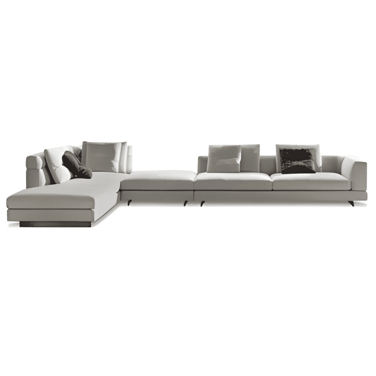 Morte L Shape front view for modern L Shape living room furniture