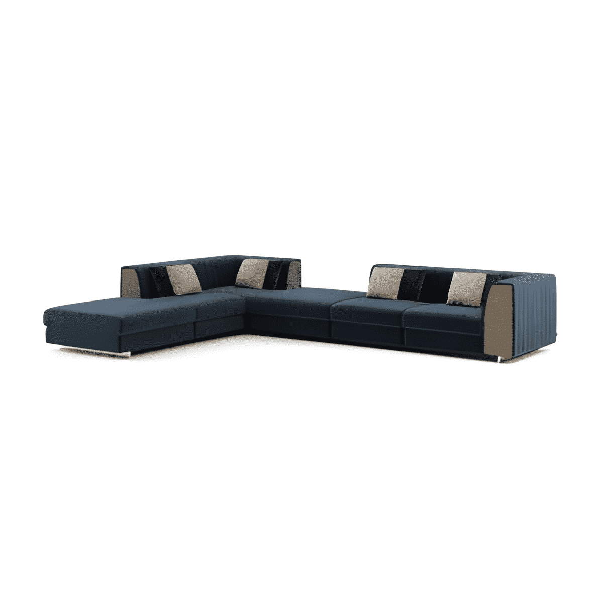 Velin L Shape front view for modern L Shape living room furniture