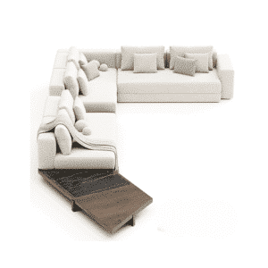 Horel L Shape sofa design in room view for contemporary interiors