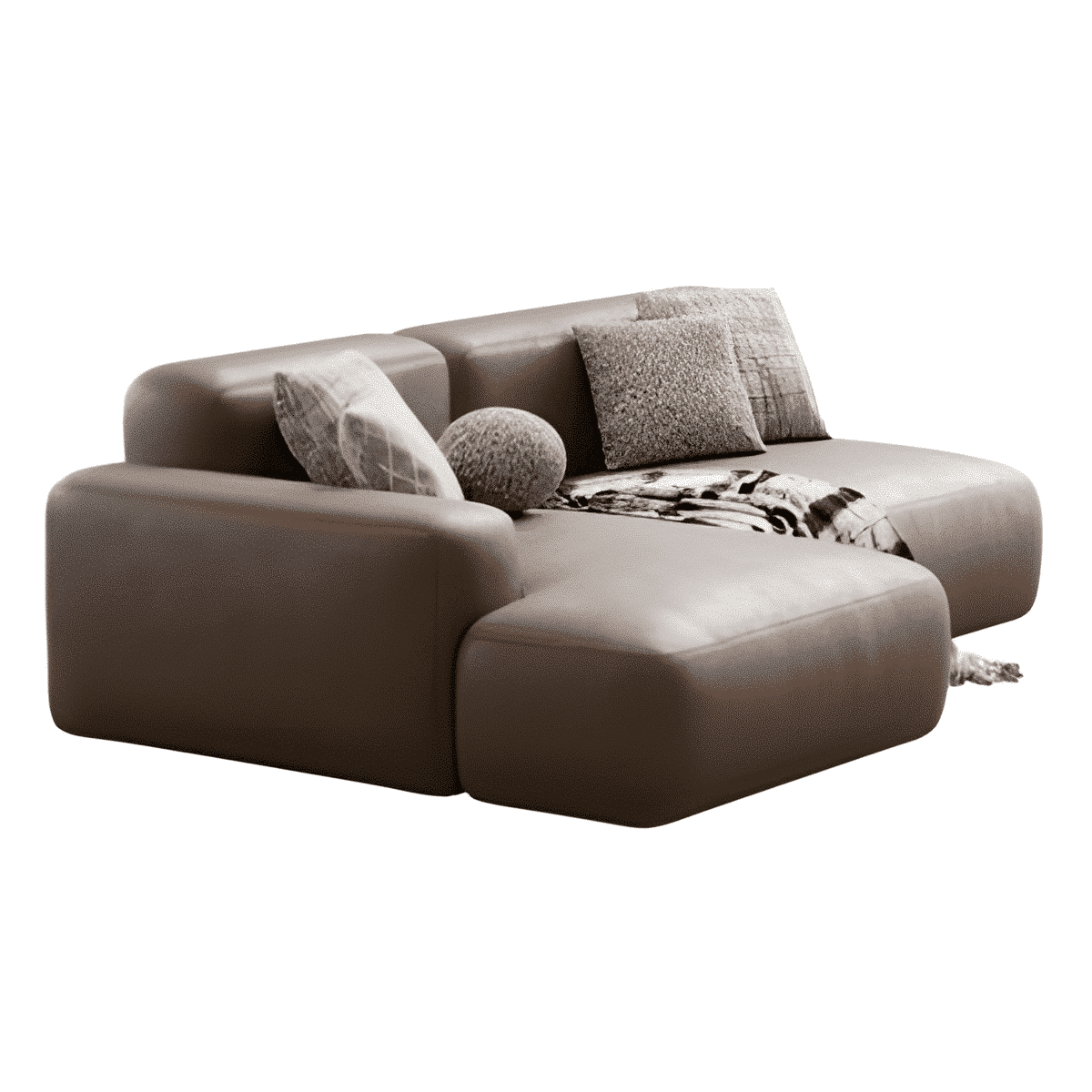 Krylo L Shape front view for modern L Shape living room furniture