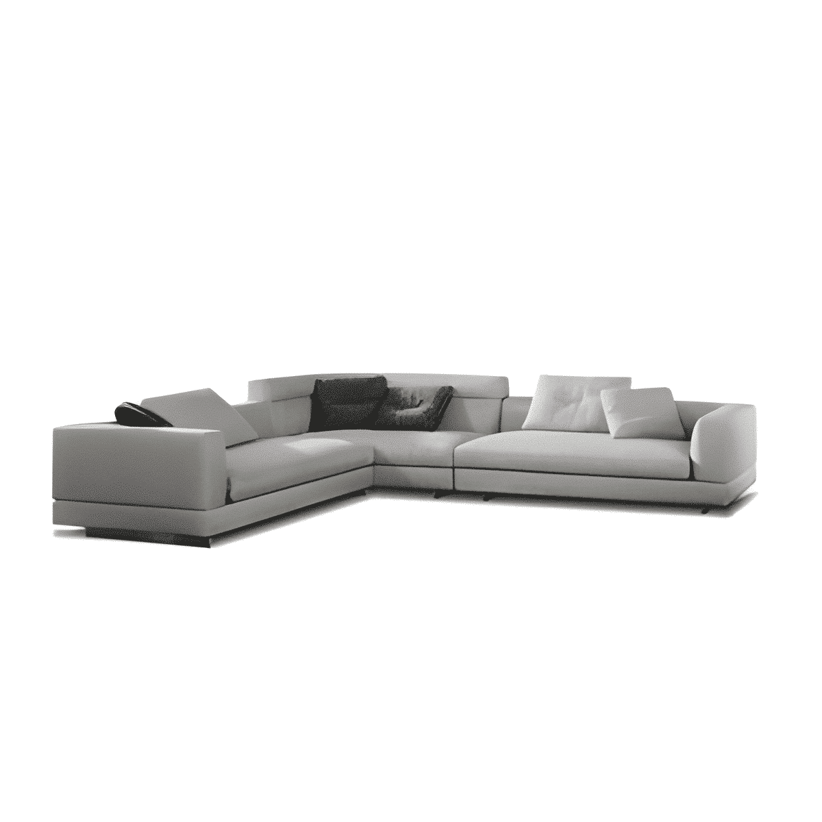 Zara L Shape front view for modern L Shape living room furniture