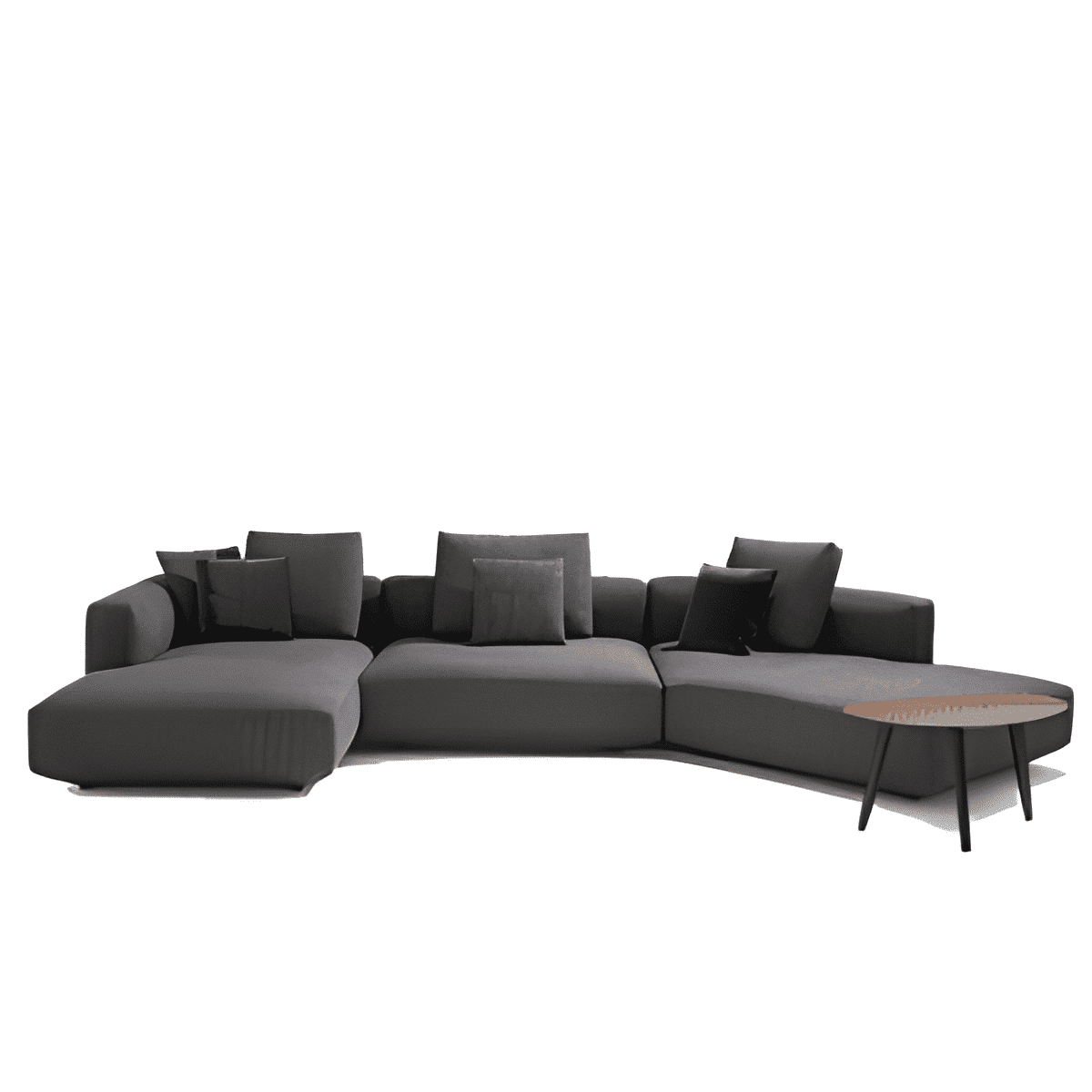 Liten L Shape front view for modern L Shape living room furniture