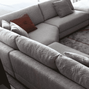 Merny L Shape sofa design in room view for contemporary interiors