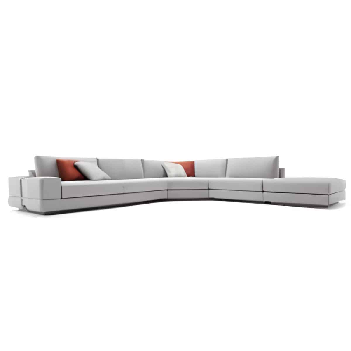 Merny L Shape front view for modern L Shape living room furniture
