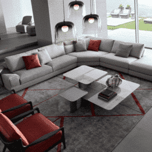 Merny L Shape shown in angled view for stylish home seating