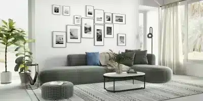 Mores L Shape sofa design in room view for contemporary interiors