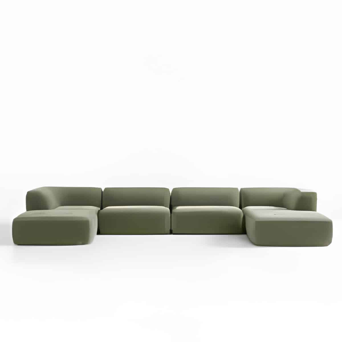 Mylen L Shape front view for modern L Shape living room furniture