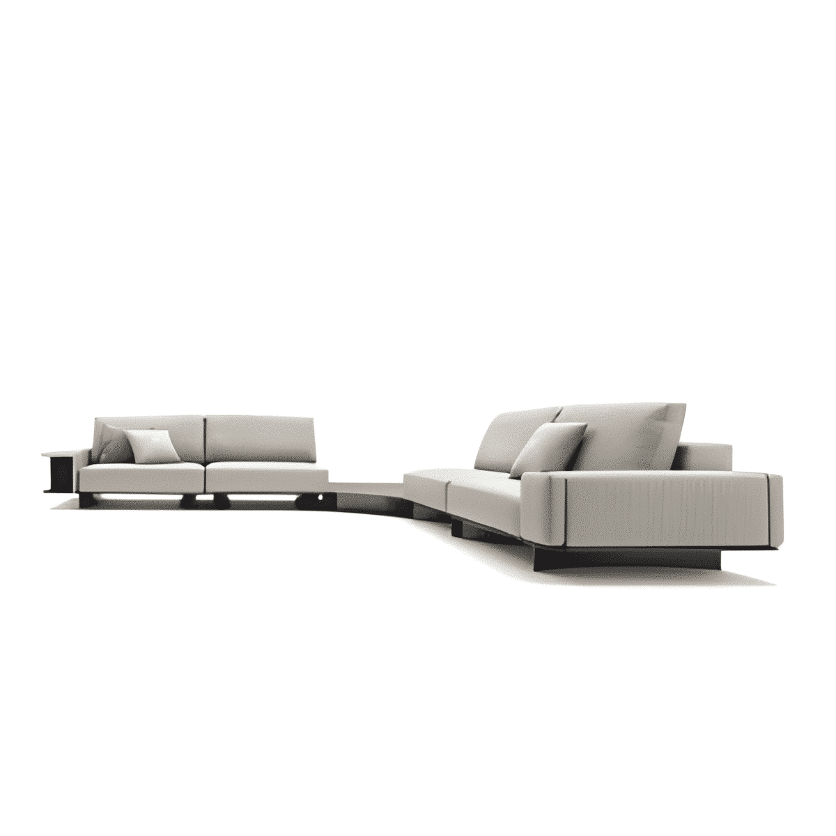Mylon L Shape front view for modern L Shape living room furniture