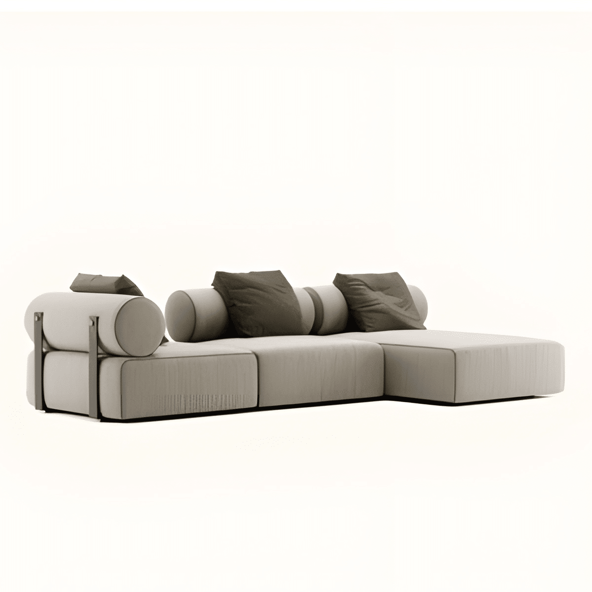Renzo L Shape front view for modern L Shape living room furniture