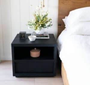 Nyla Nightstand Set in minimal compact room setup