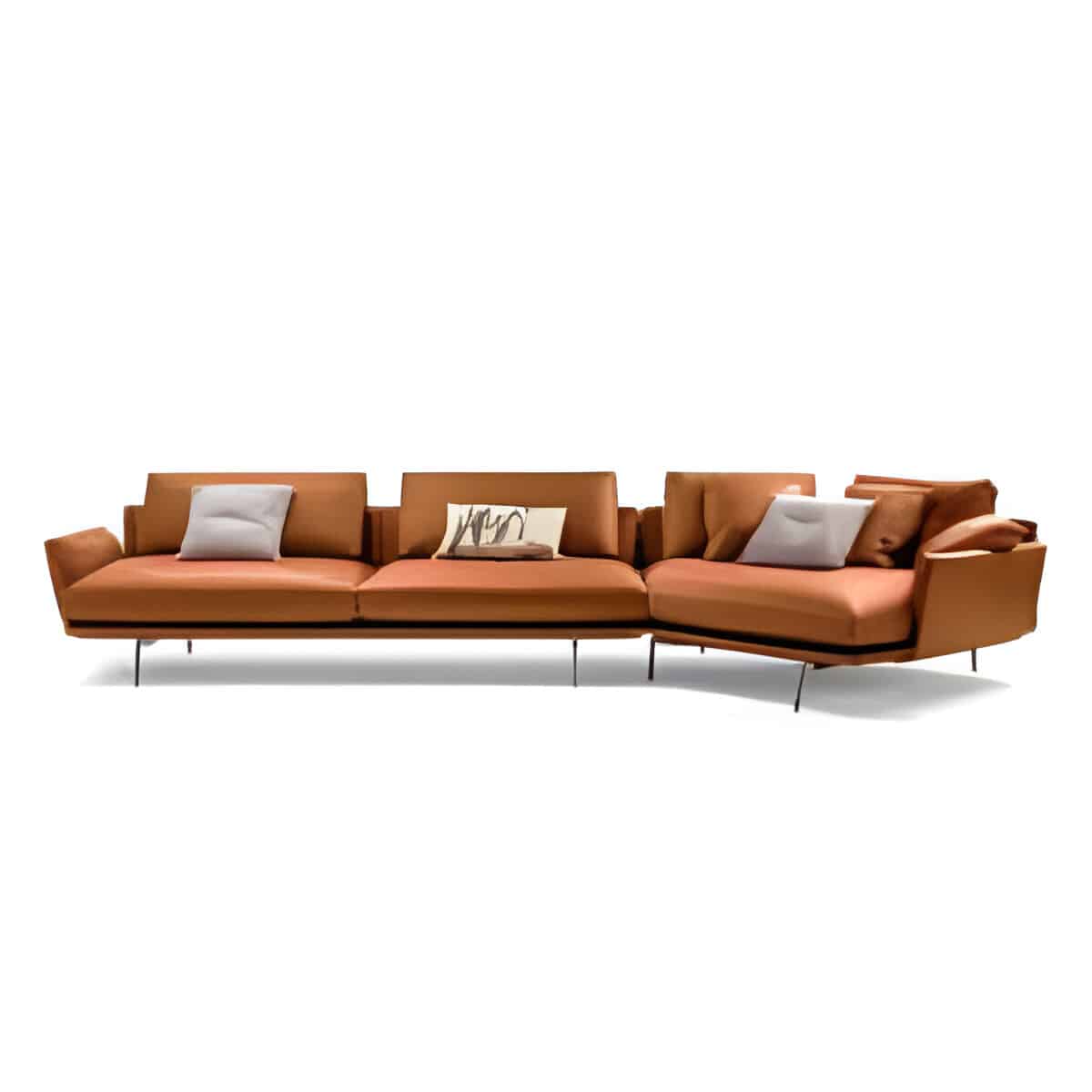 Romel L Shape front view for modern L Shape living room furniture