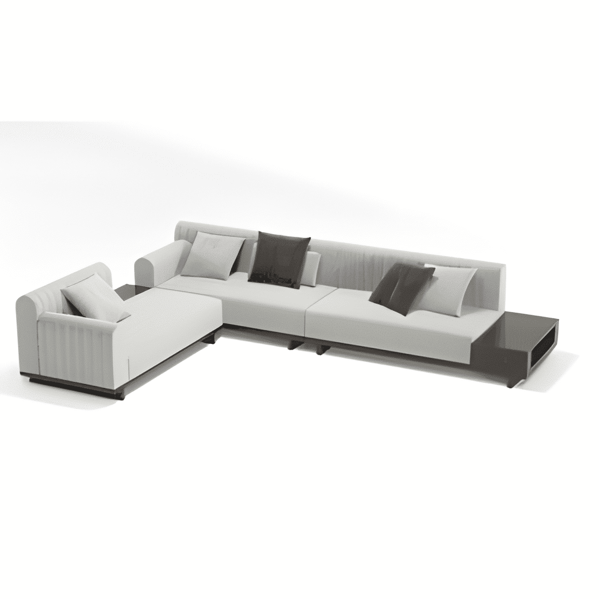 Sena L Shape front view for modern L Shape living room furniture
