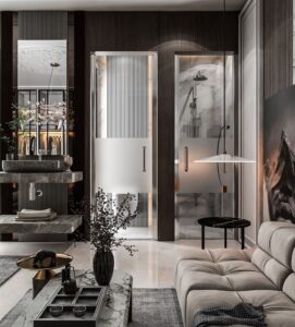 Sina L Shape sofa design in room view for contemporary interiors