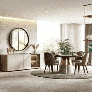 Sami Dining Room Set angle view for elegant dining spaces