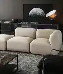 Tilo L Shape furniture piece in side view for elegant lounge areas