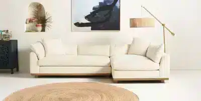 Tira L Shape shown in angled view for stylish home seating