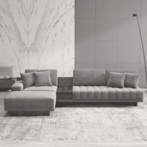 Xorin L Shape sofa design in room view for contemporary interiors
