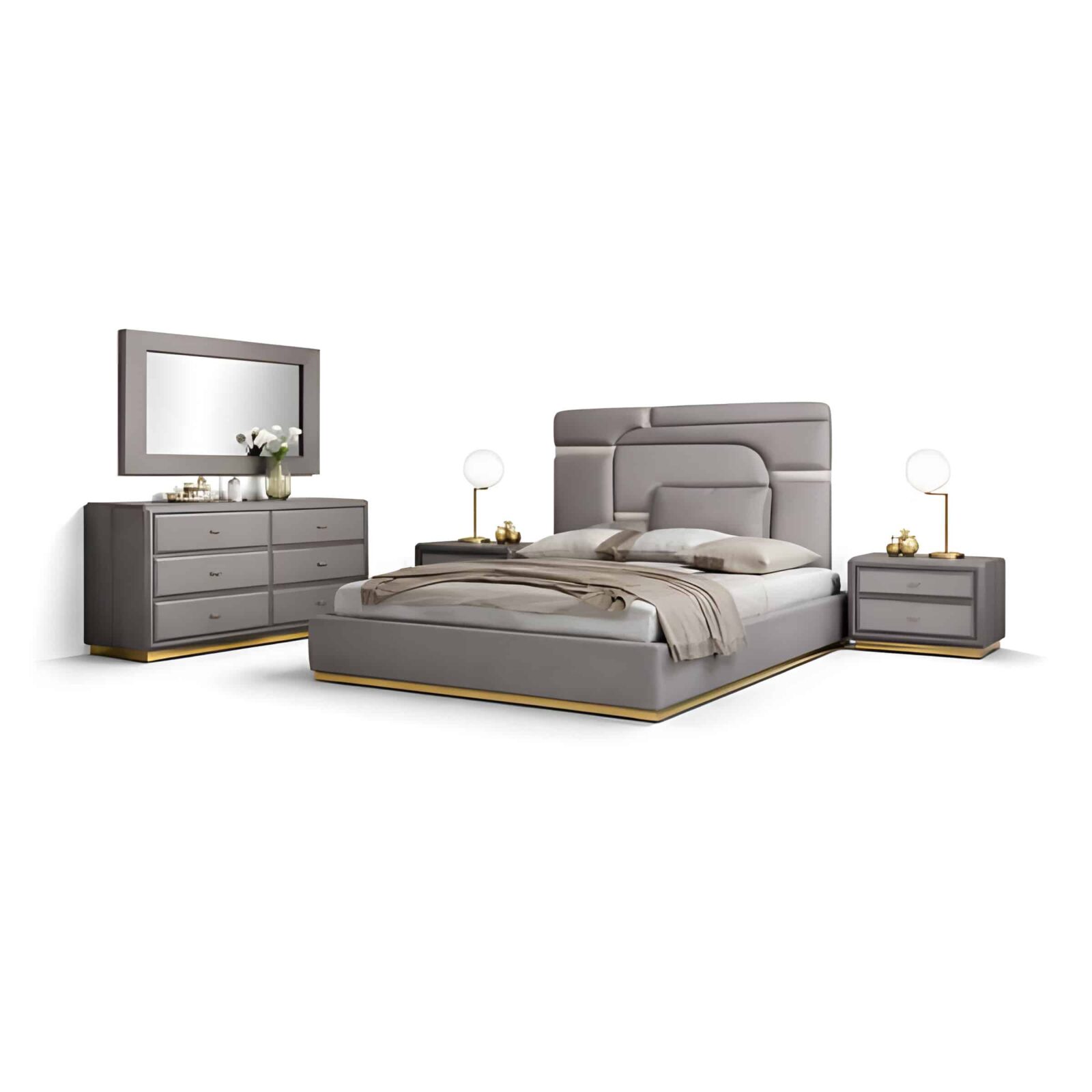 Vino Bedroom Set bed and wardrobe view
