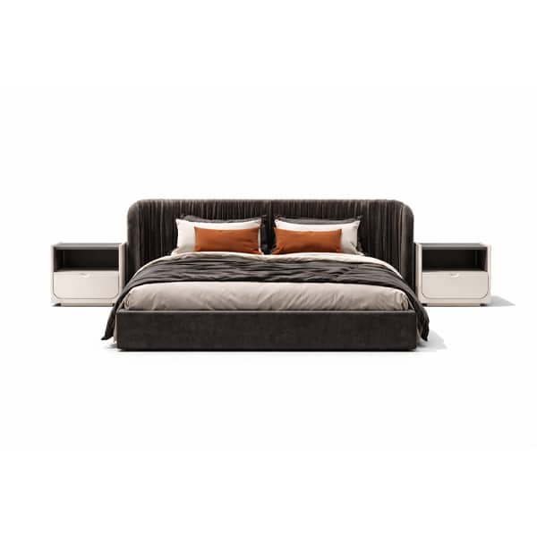 Bedroom Bed and Nightstand Set presented in a clean bedroom with sleek lifestyle perspective