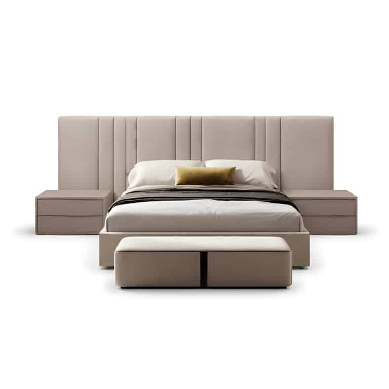Pira Bed and Nightstand Set