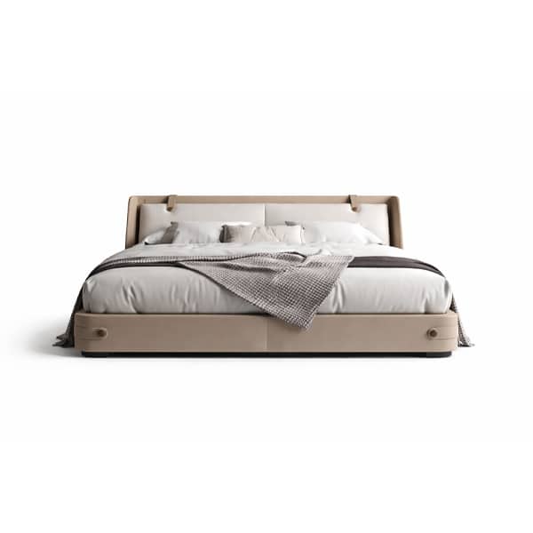 Bedroom Bed and Nightstand Set presented in a premium bedroom with elegant wide perspective