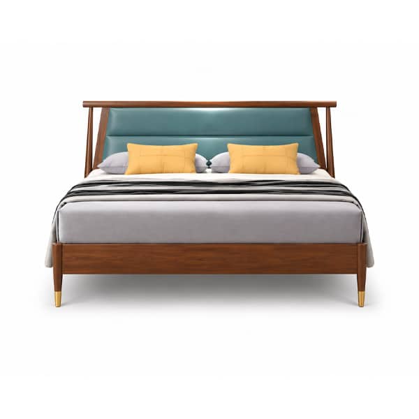 Bedroom Bed and Nightstand Set presented in a refined bedroom with clean corner perspective with a clear product perspective