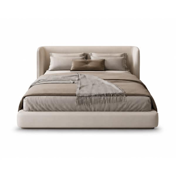 Bedroom Bed and Nightstand Set presented in a refined bedroom with clean showroom perspective with a clear product perspective