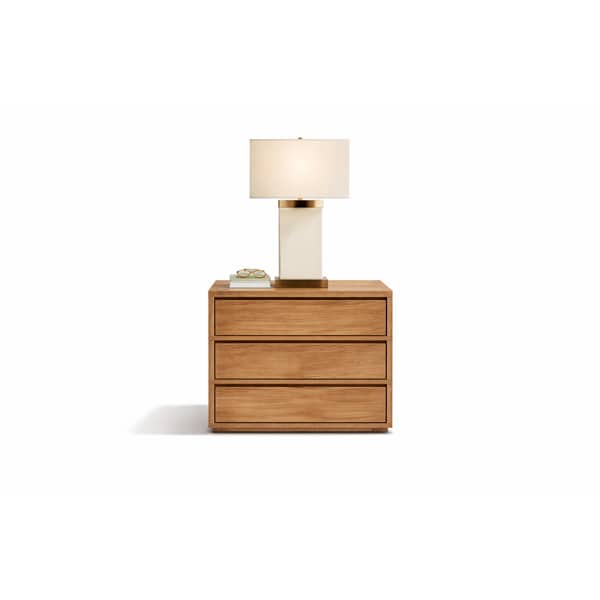 Siva Bed and Nightstand Set presented in a contemporary bedroom with side perspective