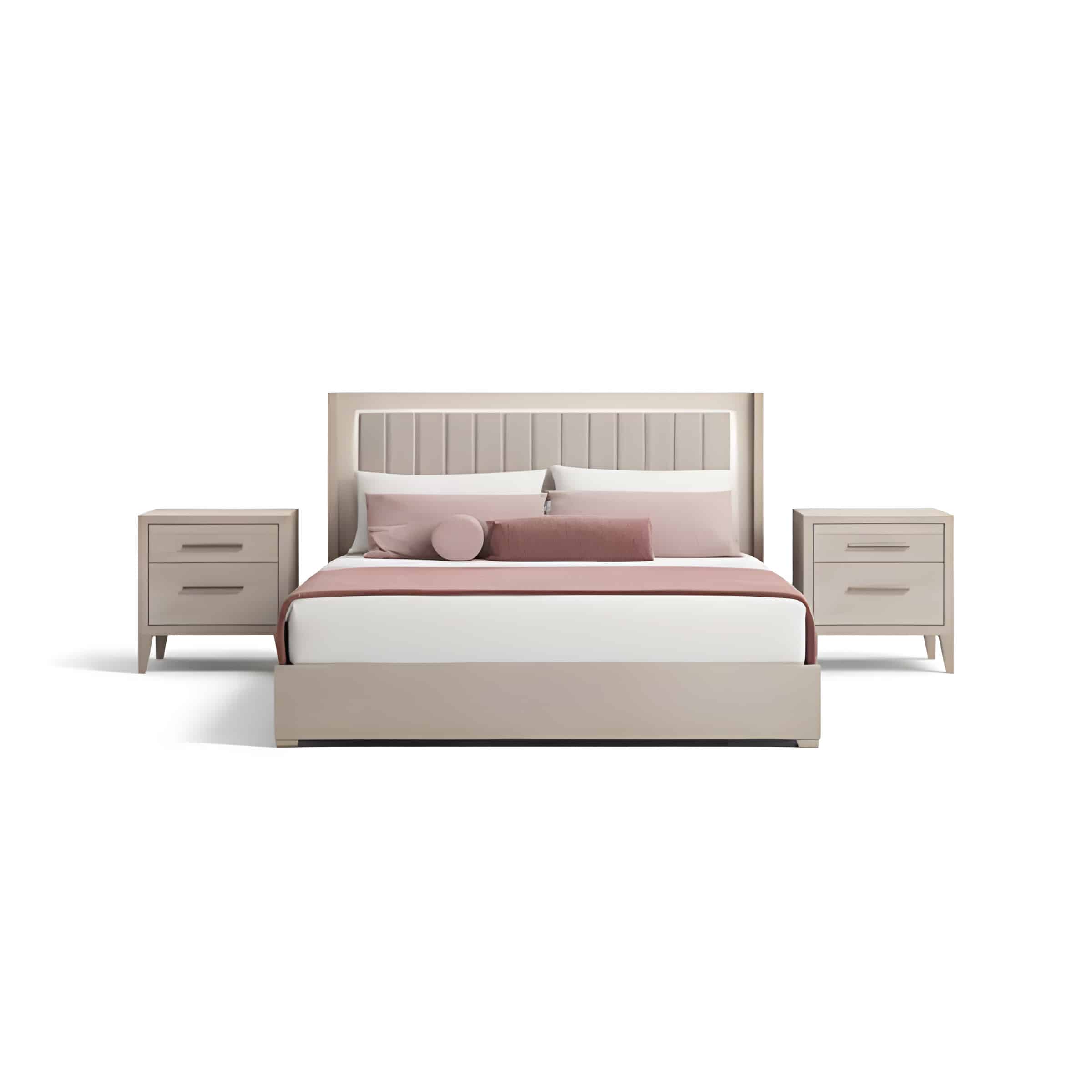 Fivra Bed and Nightstand Set