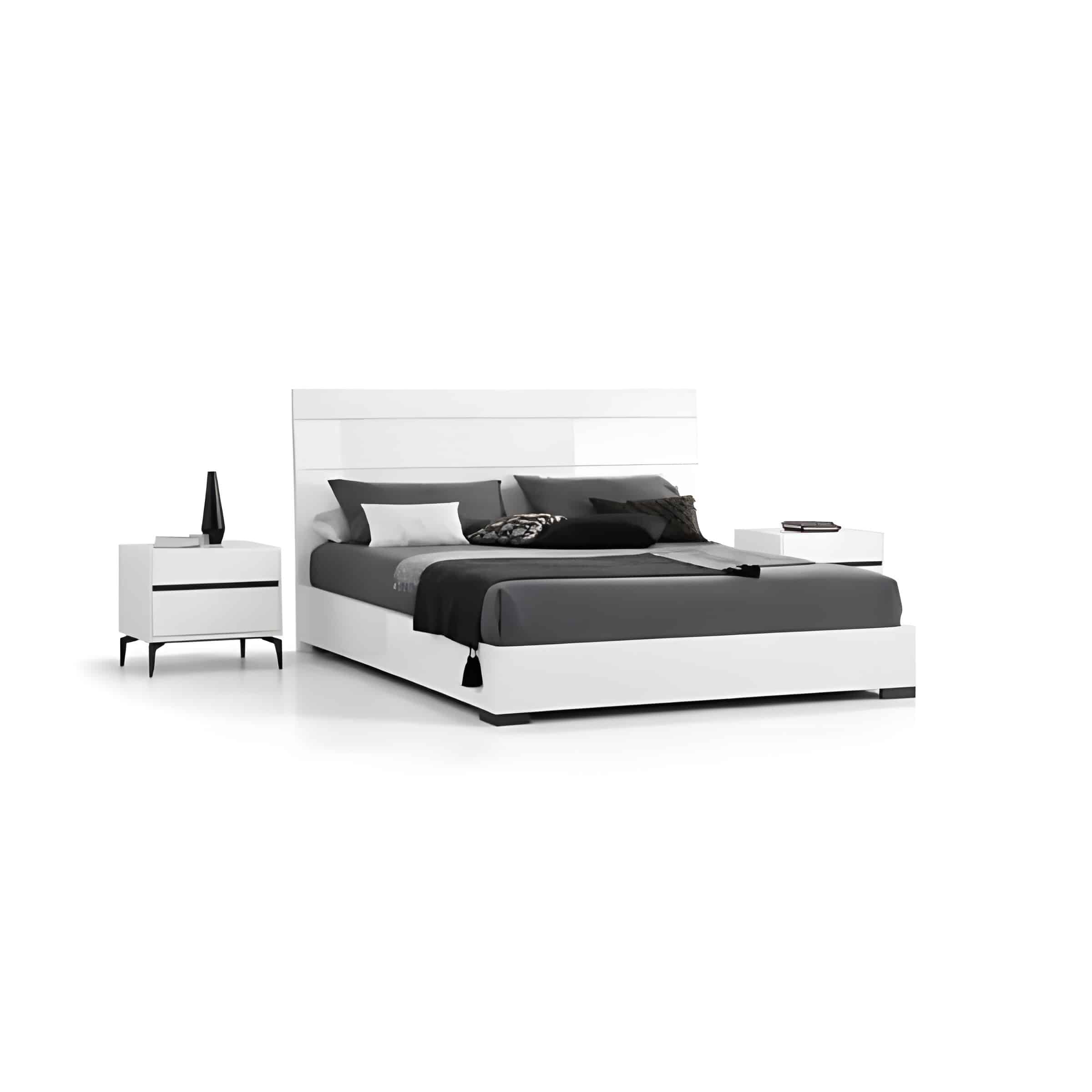 Meko Bed and Nightstand Set