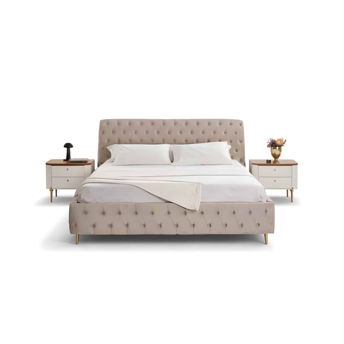 Evara Bed and Nightstand Set