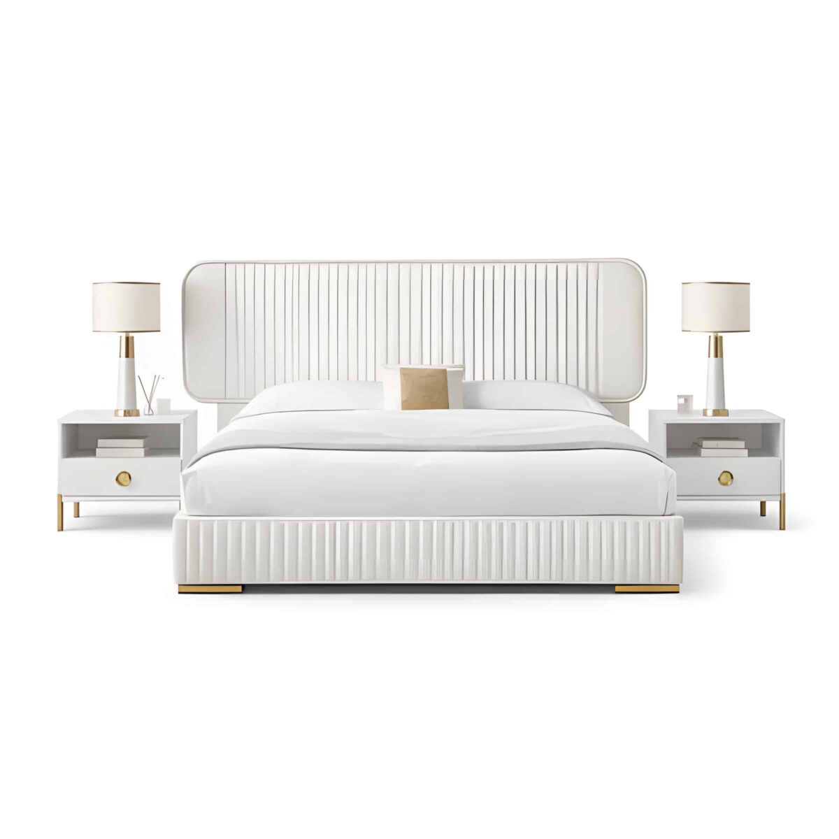 Mivo Bed and Nightstand Set
