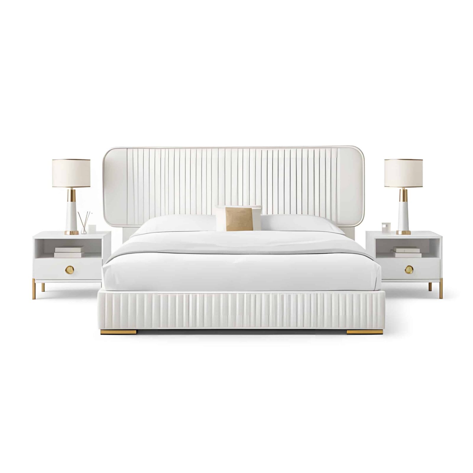 Mivo Bed and Nightstand Set