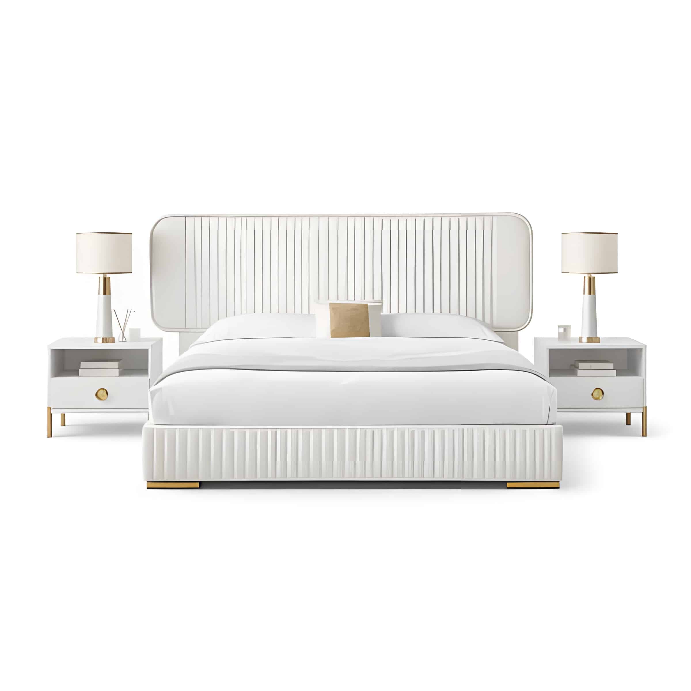 Mivo Bed and Nightstand Set