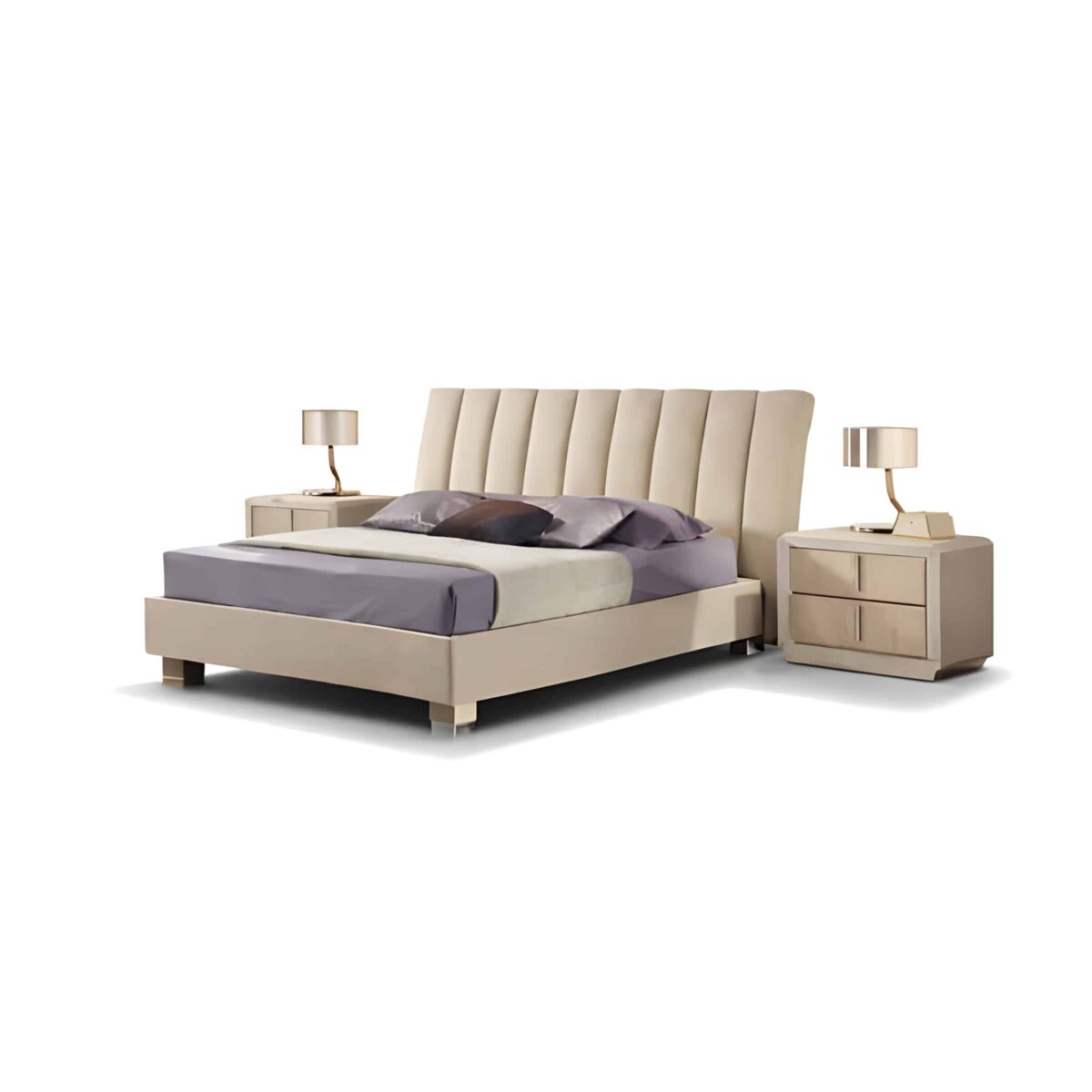 Veko Bed and Nightstand Set