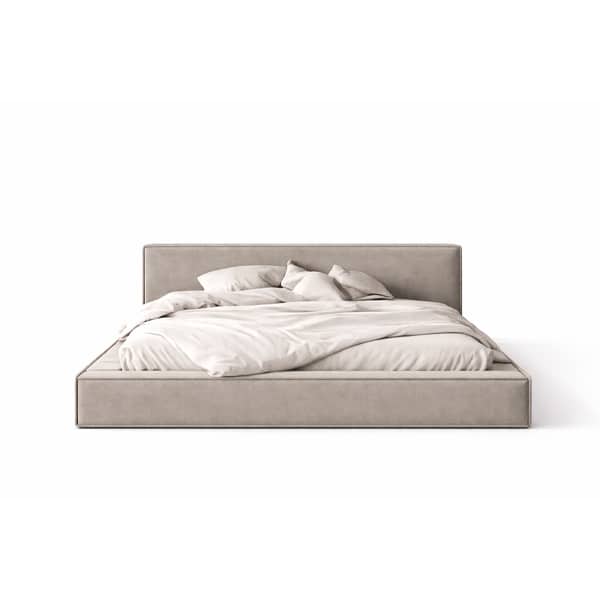 Tino Bed and Nightstand Set presented in a contemporary bedroom with side perspective